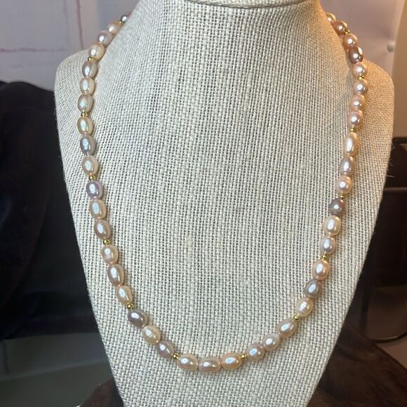 Stunning Multi Color Pearl Strand Necklace 14kyg/SS Clasp - Picture 9 of 13